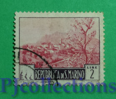 S849- SAN MARINO 1949 PAESAGGI - LANDSCAPES 2L USATO - USED - Usados