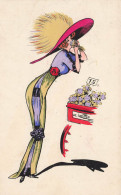 NAILLOD * CPA Illustrateur Naillod Art Nouveau * Série 127 * Mode Femme Robe Chapeau Fleurs Fleuriste - Naillod