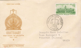 52999. Carta F.D.C. BOMBAY (India) 1962. Centenary High Court Of Calcutta - FDC