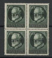 SARRE N° 26 Bloc De Quatre Neuf * (MH) 60 P Vert-gris - Unused Stamps