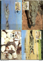 A51342)WWF-Maximumkarten Reptilien: Gambia 517 - 520 - Cartoline Maximum