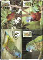 A51352)WWF-Maximumkarten Vogel: St. Lucia 909 - 912 - Cartes-maximum