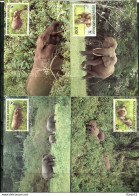 A51358)WWF-Maximumkarten Saeugetiere: Gabun 1009 - 1012 - Maximumkaarten