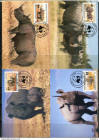 A51379)WWF-Maximumkarten Saeugetiere: Zentralafrika 985 - 988 A - Maximum Cards