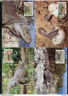 A51569)WWF-Maximumkarten Reptilien: Turks + Caicos-Inseln 777 - 780 - Cartes-maximum