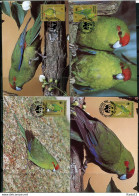 A51595)WWF-Maximumkarten Vogel: Norfolk-Inseln 421 - 424 - Cartoline Maximum