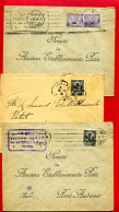 1929/1930 -Tunisie-3 Lettres Pour La France -tp N° 132+156 - Sur 1 Envel Oblitération Krag "TUNIS R.P." Monté à L'envers - Covers & Documents