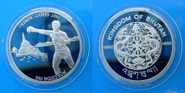 BHUTAN 300 NGULTRUM 1992 ARGENTO PROOF SILVER BOX OLIMPYC GAMES OLIMPIADI 92 PESO 31,47 TITOLO 0,925 CONSERVAZIONE FONDO - Bhutan