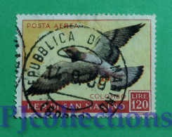 S853- SAN MARINO 1959 POSTA AEREA - AIRMAIL 120L USATO - USED - Oblitérés