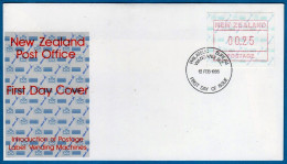 1986 Neuseeland New Zealand Maps NZ Frama ATM 2 Amtlicher FDC 12 FEB 1986 Automatenmarken Frama - Machine Labels [ATM]