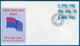 1988 Neuseeland New Zealand Flag NZ Frama ATM 3 Amtlicher FDC 22 AU 1988 Automatenmarken Frama - Automaatzegels [ATM]