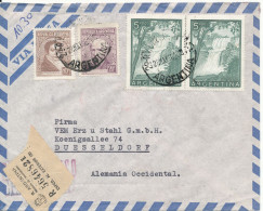 Argentina Registered Air Mail Cover Sent To Germany 28-5-1956 With More Stamps - Airmail