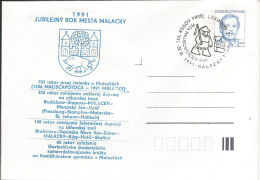 COB 91 Czechoslovakia V. Havel Jubilee Year Of Malacky Town 1991 - Briefe U. Dokumente