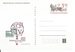 CDV 228 Czechoslovakia V.Convention Of The Czech Philatelist Union 1989 Alfons Mucha Motifs - Cartoline Postali