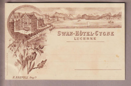 Motiv Hotel Luzern Swan-Hotel-Cygne Litho Werbekarte H.Haefeli "Müller" - Hotels & Restaurants