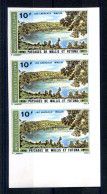 RC 26652 WALLIS ET FUTUNA PA N° 67 LAC LALOLALO NON DENTELÉ BANDE DE 3 NEUF ** MNH TB - Neufs