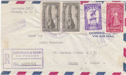 PANAMA -  BUSTA  - VIA AIR MAIL   - VIAGGIATA PER GENOVA - ITALIA - 1954 - Panama