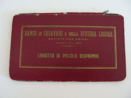 1946  BANCO DI CHIAVARI E DELLA RIVIERA LIGURE LIBRETTO PICCOLO RISPARMIO BANCA BANK - Credit Cards (Exp. Date Min. 10 Years)