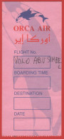 EGITTO - EGYPT - ORCA AIR - Carta D'Imbarco - Boarding Pass - Europe