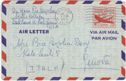 STATI UNITI - USA - OAKLAND (CALIFORNIA) - AIR LETTER V.G PER GENOVA - ITALIA - 1958 - 1941-60