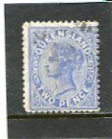 AUSTRALIA/QUEENSLAND - 1882   2d  BLUE  FINE  USED   SG 168 - Usados