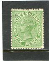 AUSTRALIA/QUEENSLAND - 1882   6d  GREEN  FINE  USED   SG 170 - Oblitérés