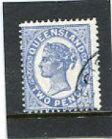 AUSTRALIA/QUEENSLAND - 1895   2d  BLUE  FINE  USED   SG 204 - Usati