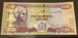 BANK Of JAMAICA - 500 DOLLARS 2008 UNC - Jamaique