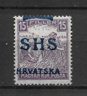 (LOT299) Yugoslavia SHS Croatia Slavonia Postage Stamp. 1918. Sc 2L5. XF MNH - Neufs