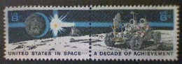 United States, Scott #1435b, Used(o), 1971, Moonscape, Continuous Pair, 8¢ - Gebruikt