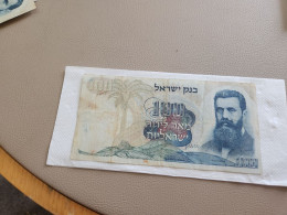 Israel-100 LIROT-BENJAMIN ZE'EV HERZL-(1968)-(BLACK-NUMBER)-(305)-(70078013-ד/3)-wrinkle-stain-bank Note - Israele