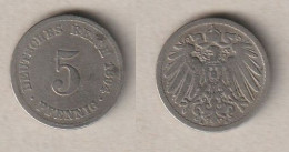 00844) Dt. Kaiserreich, 5 Pfennig 1894A - 5 Pfennig