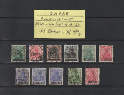 SARRE - ALLEMAGNE - 11 Timbres Entre Les N° 4 Et 42 De 1920 - 2 Scan - Gebraucht