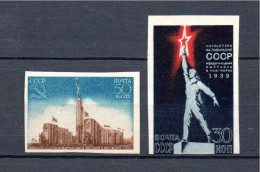 Russia 1939 IMPERVED Set World-exhibition Stamps (Michel 693/94 B) Nice MLH - Neufs