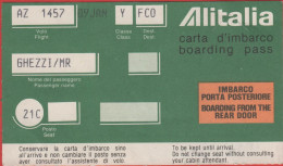 ITALIA - ITALY - ITALIE - Alitalia - AZ 1457 - Carta D'Imbarco - Boarding Pass - Europe