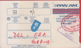 USA - PAN AM - DEL-FRA - Carta D'Imbarco - Boarding Pass - Welt