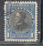 EL SALVADOR 1912 JOSE' MATIAS DELGADO 1c USED USATO OBLITERE' - Salvador