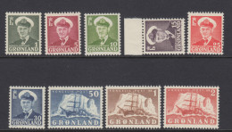 Greenland 1950 - Michel 28-36 Mint Never Hinged ** - Unused Stamps