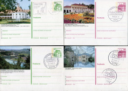 "BUNDESREPUBLIK DEUTSCHLAND" 4 Bildpostkarten Je Mit Bildgleichem Stempel (3604) - Cartoline Illustrate - Usati