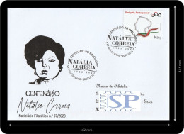 Portugal 2023 100 Anos Do Nascimento De Natália Correia Açores Azores Femme Woman Fajã De Baixo Escritora Writer - Poststempel (Marcophilie)