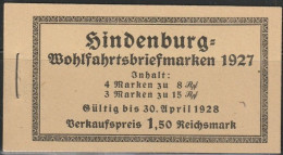 DR MH 24.1A  1927 Hindenburgspende ** Postfrisch  ( D7138 )günstige Versandkosten - Carnets & Se-tenant