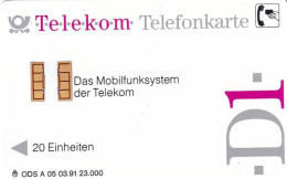 GERMANY - D1/Mobilfunk Mit System 1(A 05), CN : 2102, Tirage %23000, 03/91, Mint - A + AD-Reeks :  Advertenties Van D. Telekom AG