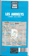 CARTE IGN LES ANDELYS Au 1:25000ème -n°2012 E -1988 - Topographical Maps