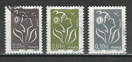 Frankreich Yv 3754, 3756, 3965  Mi 3905, 3907, 4157 O - 2004-2008 Maríanne De Lamouche