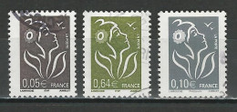 Frankreich Yv 3754, 3756, 3965  Mi 3905, 3907, 4157 O - 2004-2008 Marianne Of Lamouche