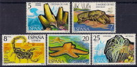ESPAÑA 1979 - FAUNA INVERTEBRADOS - Edifil 2531-35 - Yvert 2173-2177 - Crustacés