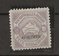 1888 MH New South Wales SG 274 Specimen - Nuovi