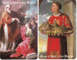 LOTE DE 2 TARJETAS DE SAN MARINO DE OPERE D'ARTE - San Marino