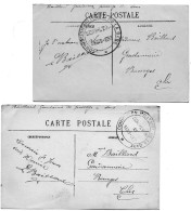 Sur 2  CP De SENS  /   Cachet  "  Commission Militaire   SENS LYON  SENS EST " - 1914-18