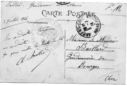 Sur  CP D 'ANGERS  /   Cachet  "  Commissaire  Militaire   De La Gare D ' ANGERS   "  1916 - 1914-18